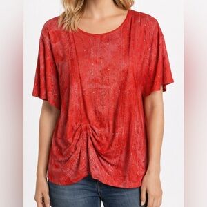 Sami & Jo Vibrant Red Top- Size 1X